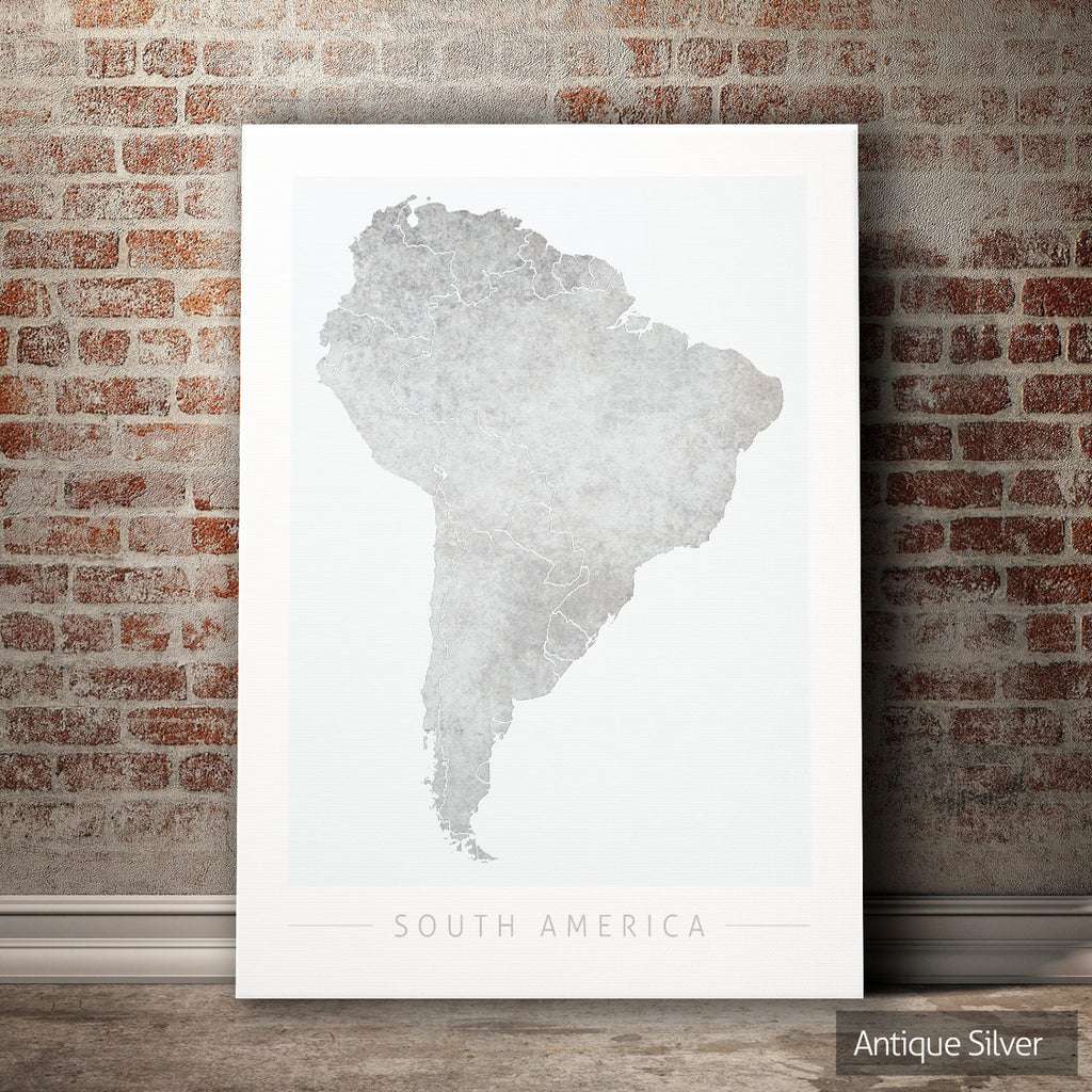 South America Map: Continental Map of South America - Colour Series Art Print