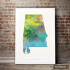 Alabama Map: State Map of Alabama - Nature Series Art Print