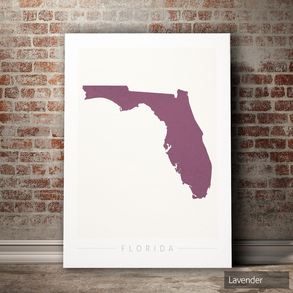 Florida Map: State Map of Florida - Colour Series Art Print