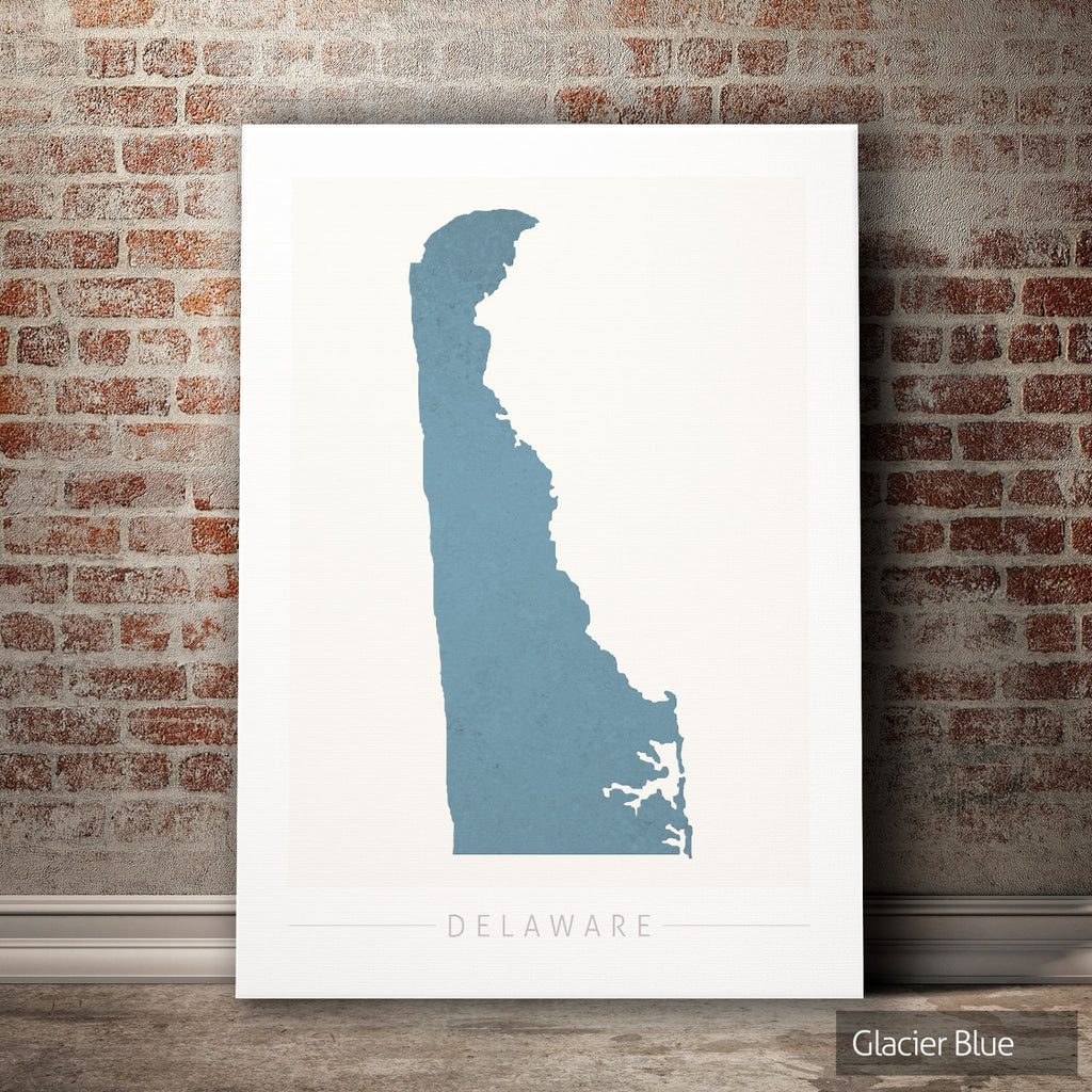 Delaware Map: State Map of Delaware - Colour Series Art Print