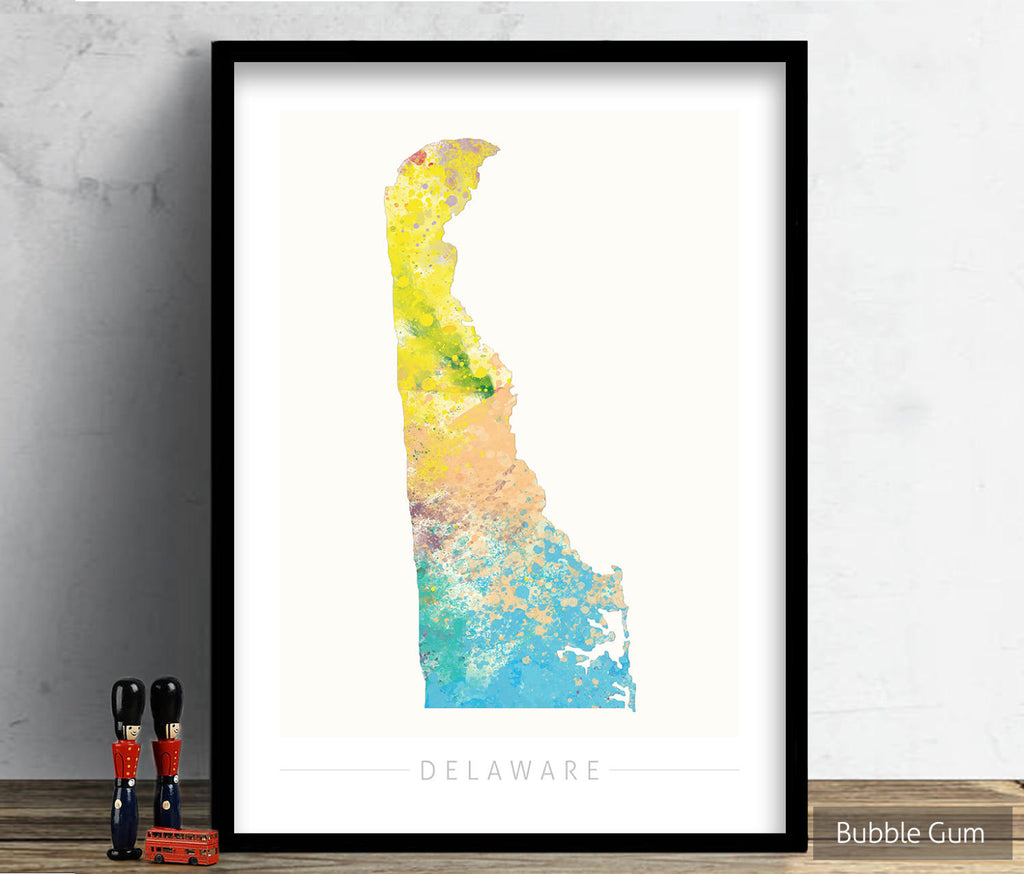 Delaware Map: State Map of Delaware - Nature Series Art Print