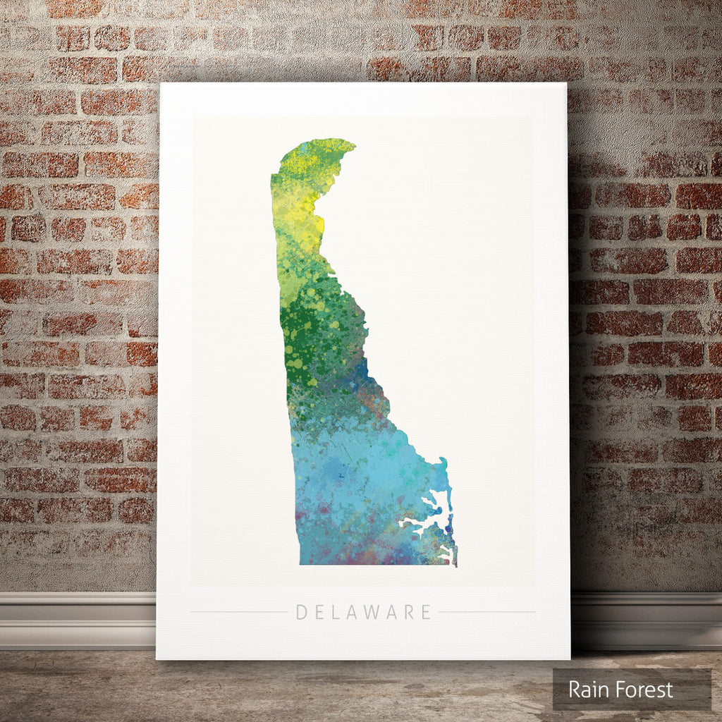 Delaware Map: State Map of Delaware - Nature Series Art Print