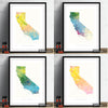 California Map: State Map of California - Nature Series Art Print