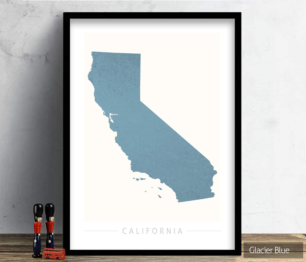 California Map: State Map of California - Colour Series Art Print