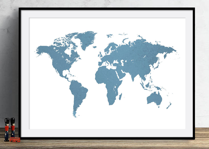 World Map: Watercolor Illustration Wall Art - Colour Series Art Print