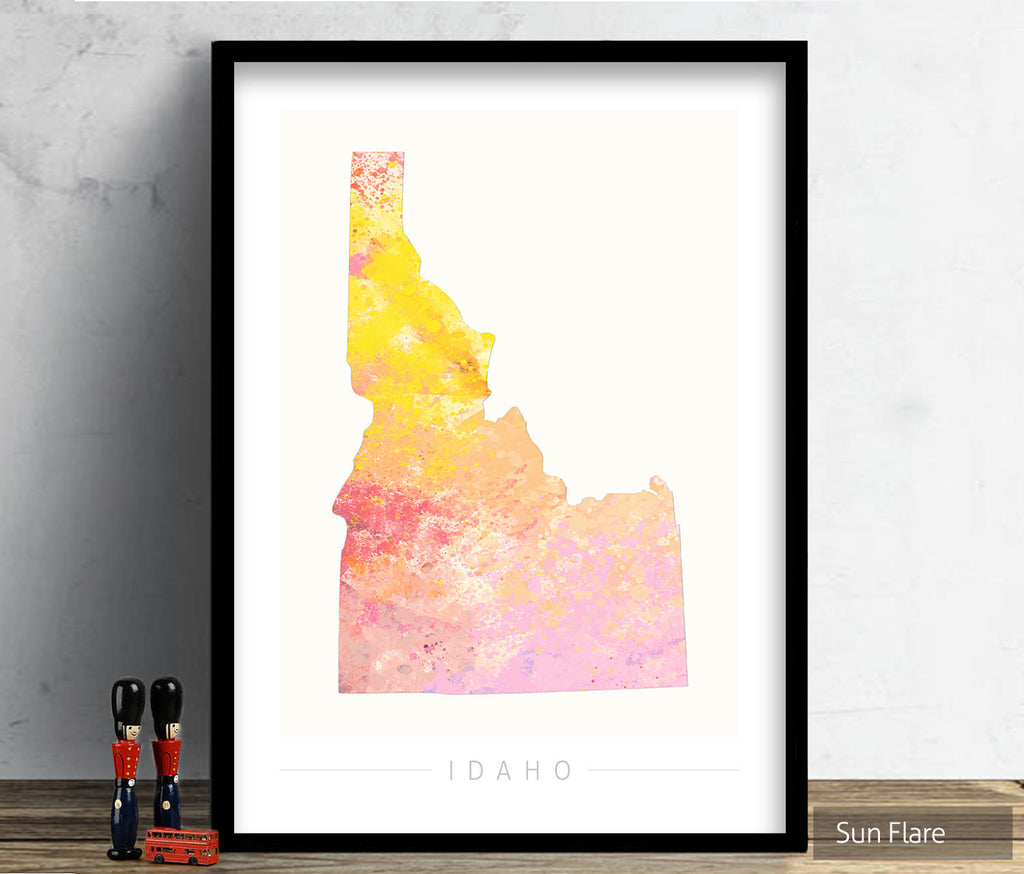 Idaho Map: State Map of Idaho - Nature Series Art Print