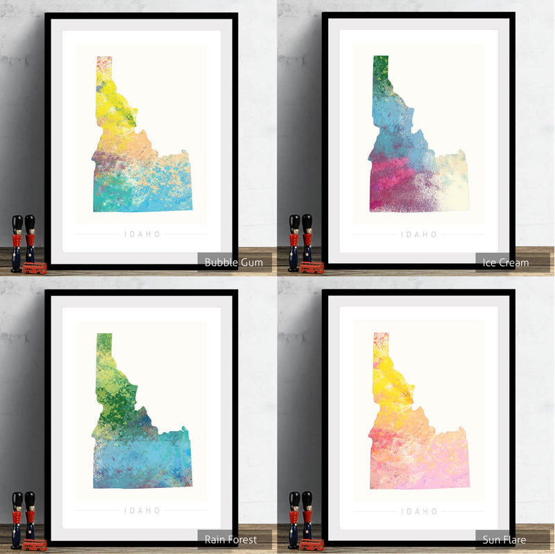 Idaho Map: State Map of Idaho - Nature Series Art Print
