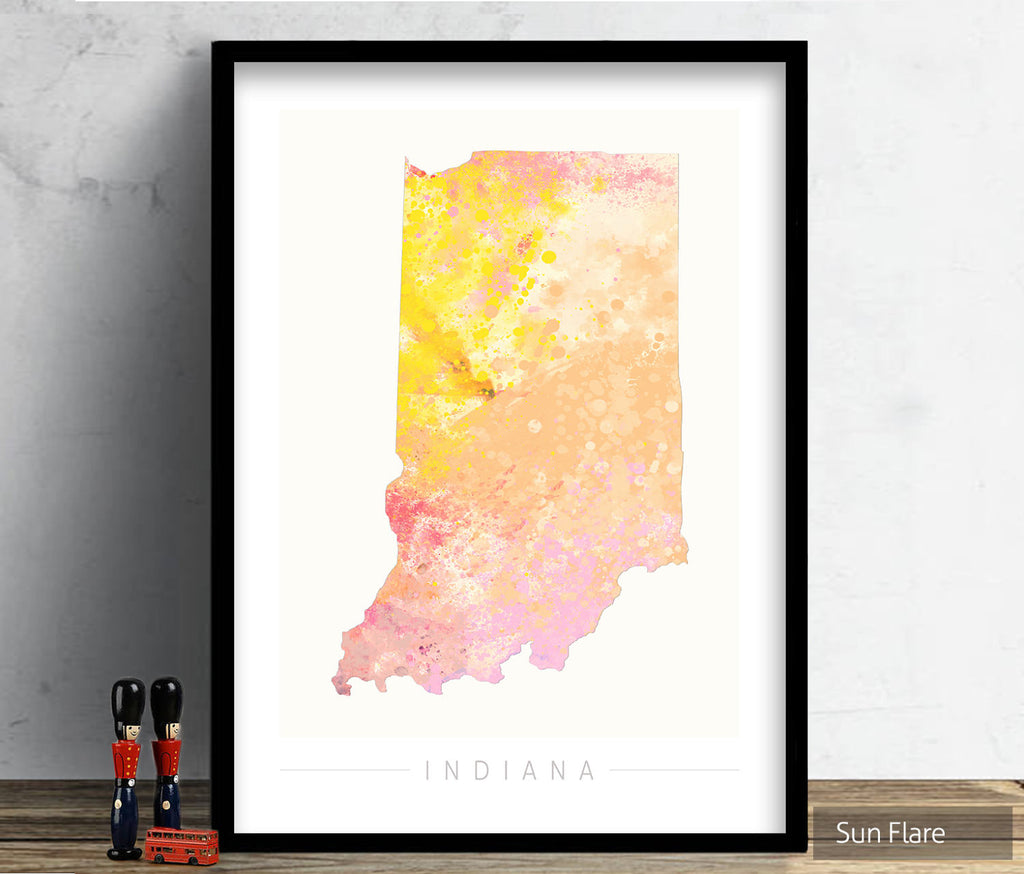 Indiana Map: State Map of Indiana - Nature Series Art Print