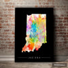 Indiana Map: State Map of Indiana - Sunset Series Art Print