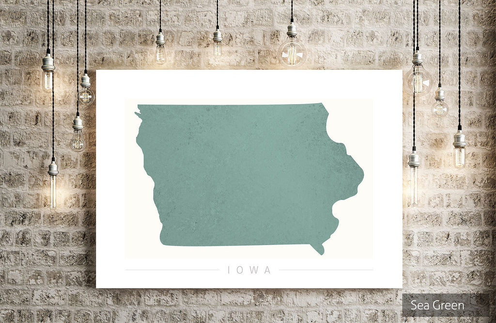 Iowa Map: State Map of Iowa - Colour Series Art Print