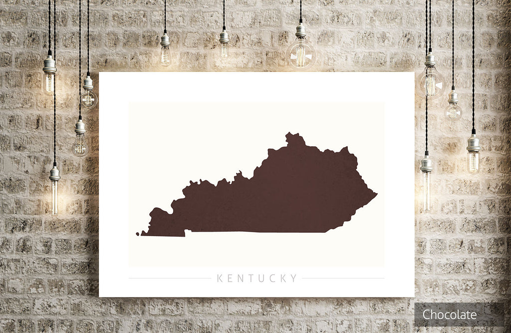 Kentucky Map: State Map of Kentucky - Colour Series Art Print