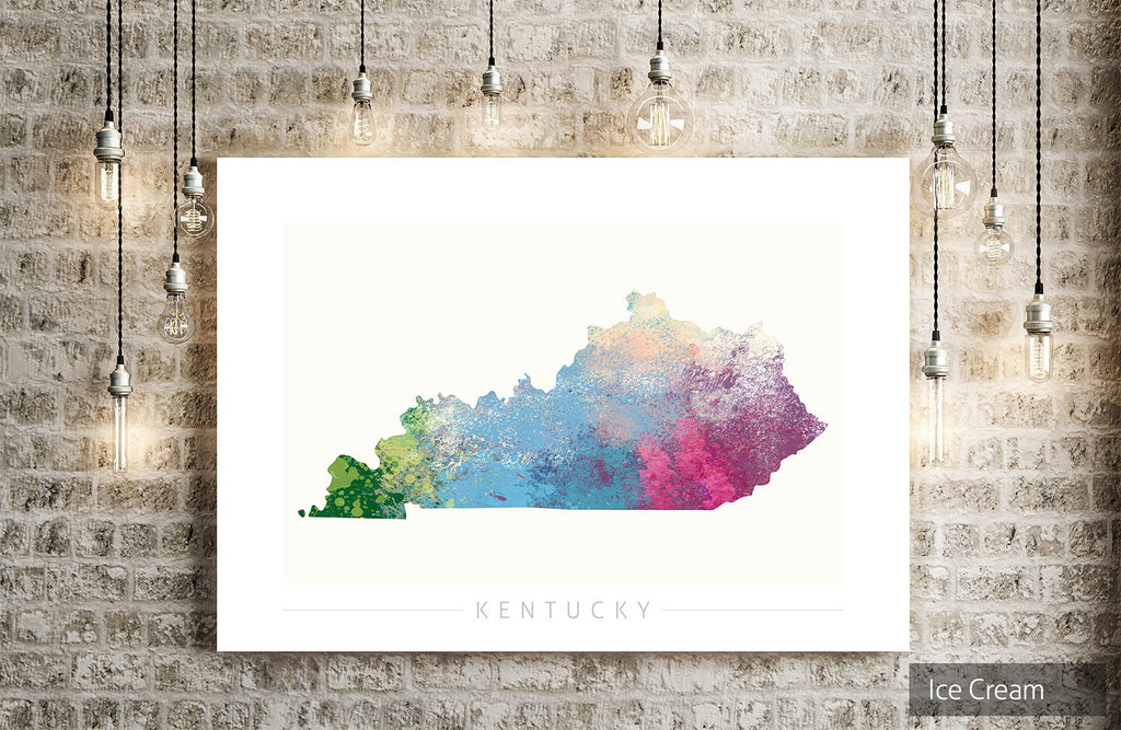 Kentucky Map: State Map of Kentucky - Nature Series Art Print