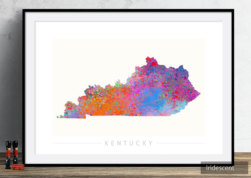 Kentucky Map: State Map of Kentucky - Sunset Series Art Print