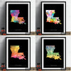 Louisiana Map: State Map of Louisiana - Sunset Series Art Print