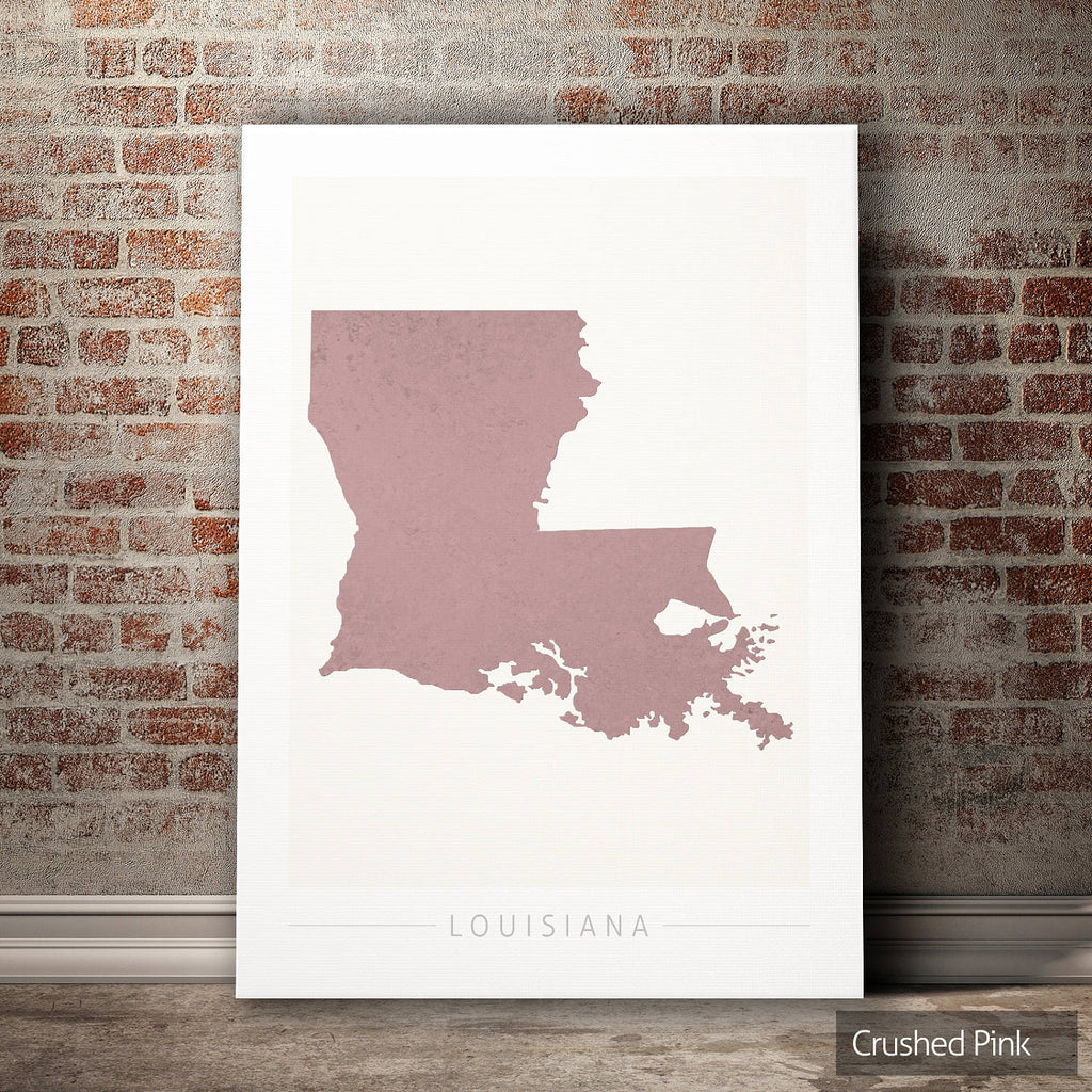 Louisiana Map: State Map of Louisiana - Colour Series Art Print