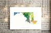 Maryland Map: State Map of Maryland - Nature Series Art Print