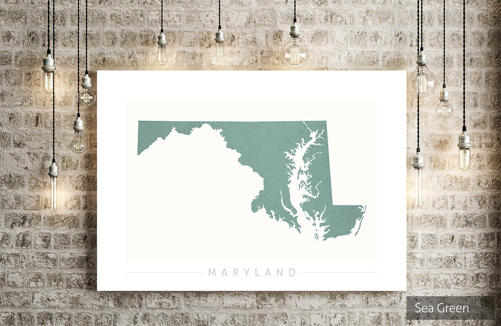 Maryland Map: State Map of Maryland - Colour Series Art Print