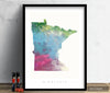 Minnesota Map: State Map of Minnesota - Nature Series Art Print