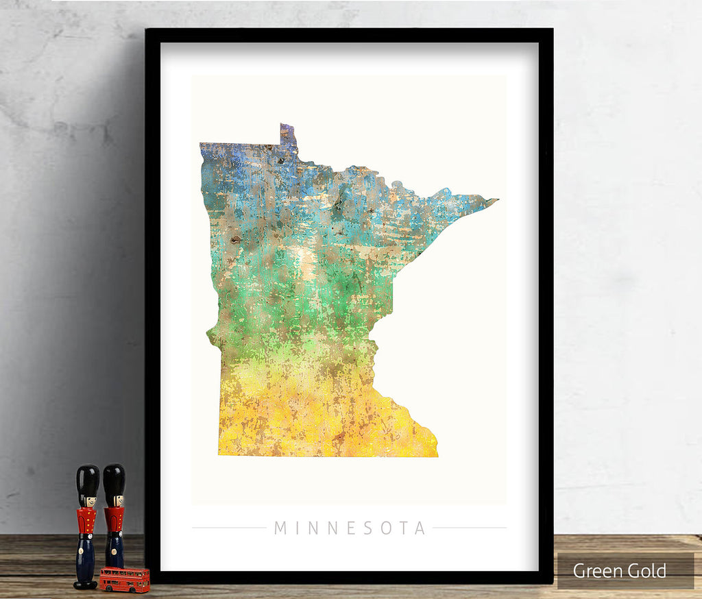 Minnesota Map: State Map of Minnesota - Sunset Series Art Print