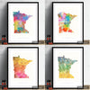 Minnesota Map: State Map of Minnesota - Sunset Series Art Print