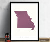Missouri Map: State Map of Missouri - Colour Series Art Print