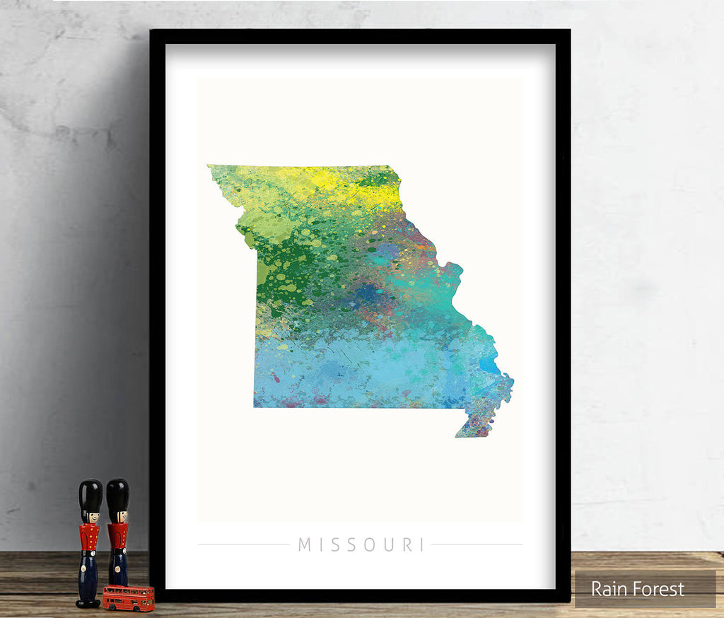 Missouri Map: State Map of Missouri - Nature Series Art Print