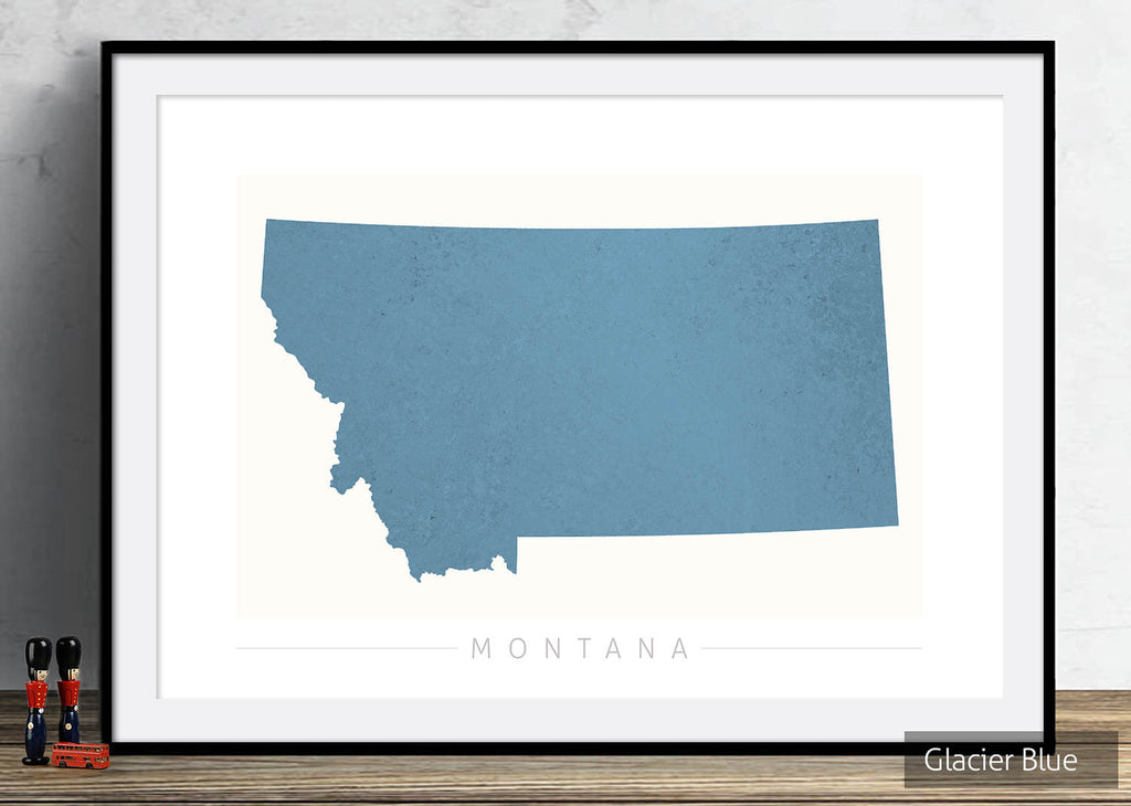 Montana Map: State Map of Montana - Colour Series Art Print