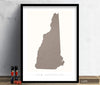 New Hampshire Map: State Map of New Hampshire - Colour Series Art Print