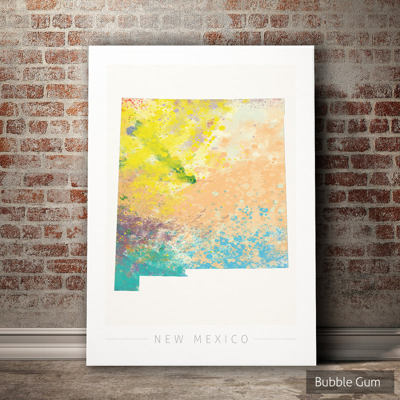 New Mexico Map: State Map of New Mexico - Nature Series Art Print