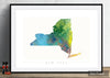 New York Map: State Map of New York - Nature Series Art Print