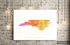 North Carolina Map: State Map of North Carolina - Sunset Series Art Print