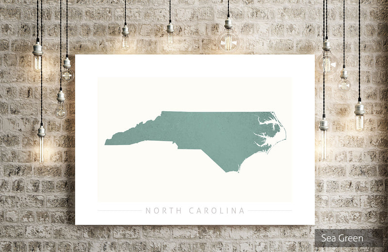 North Carolina Map: State Map of North Carolina - Colour Series Art Print