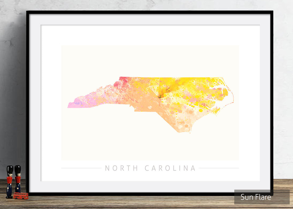 North Carolina Map: State Map of North Carolina - Nature Series Art Print