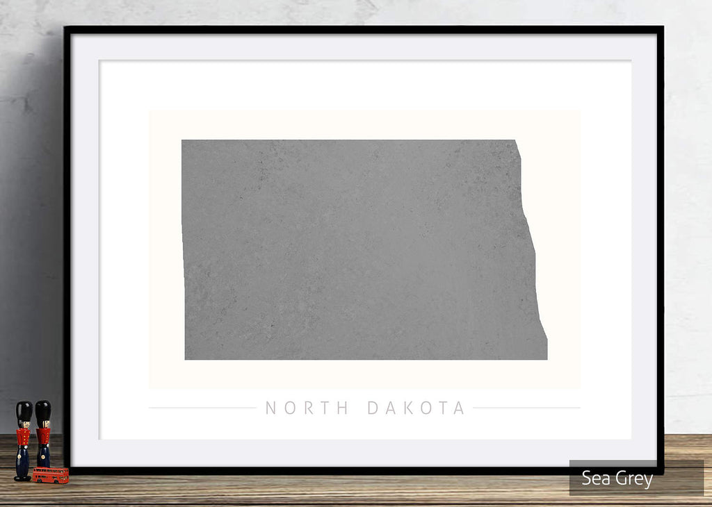 North Dakota Map: State Map of North Dakota - Colour Series Art Print