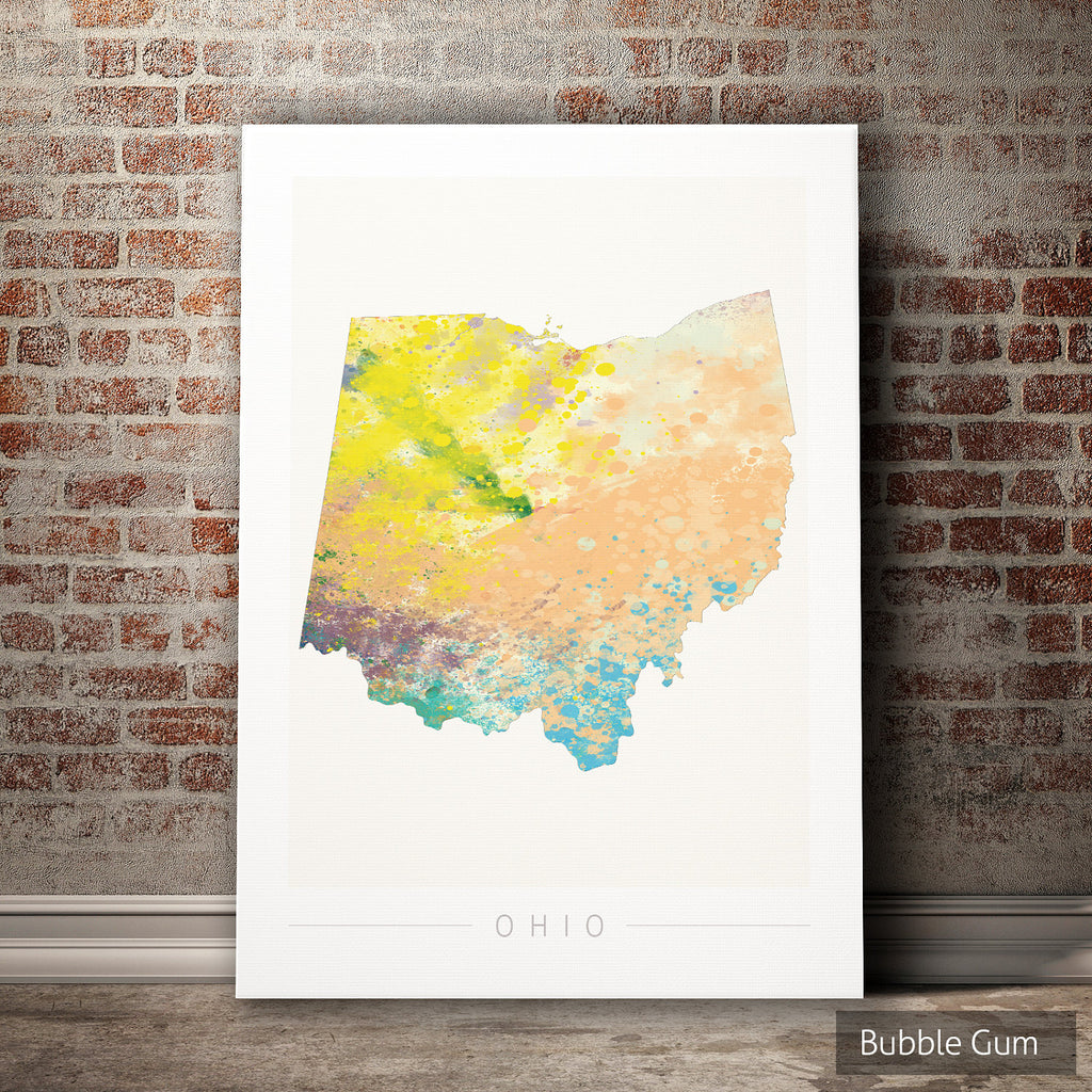 Ohio Map: State Map of Ohio - Nature Series Art Print