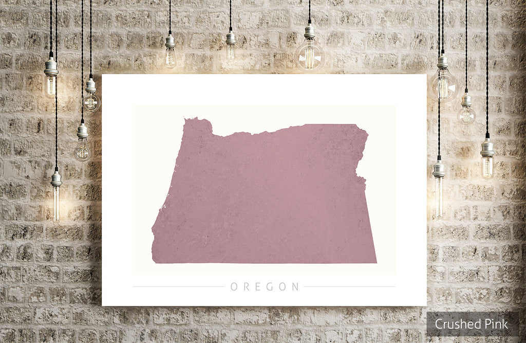 Oregon Map: State Map of Oregon - Colour Series Art Print