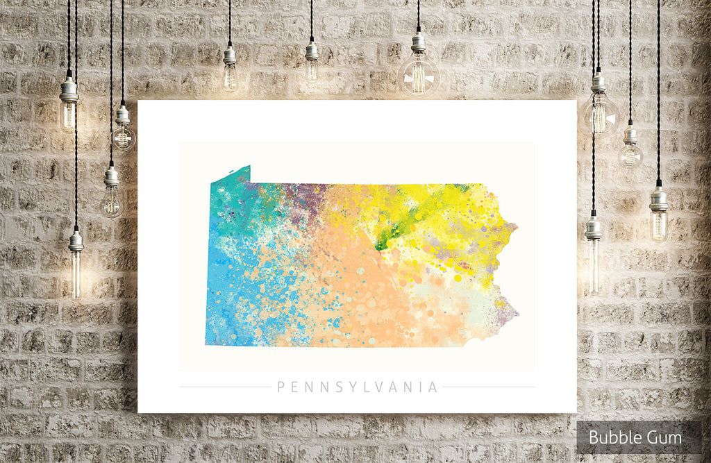 Pennsylvania Map: State Map of Pennsylvania - Nature Series Art Print