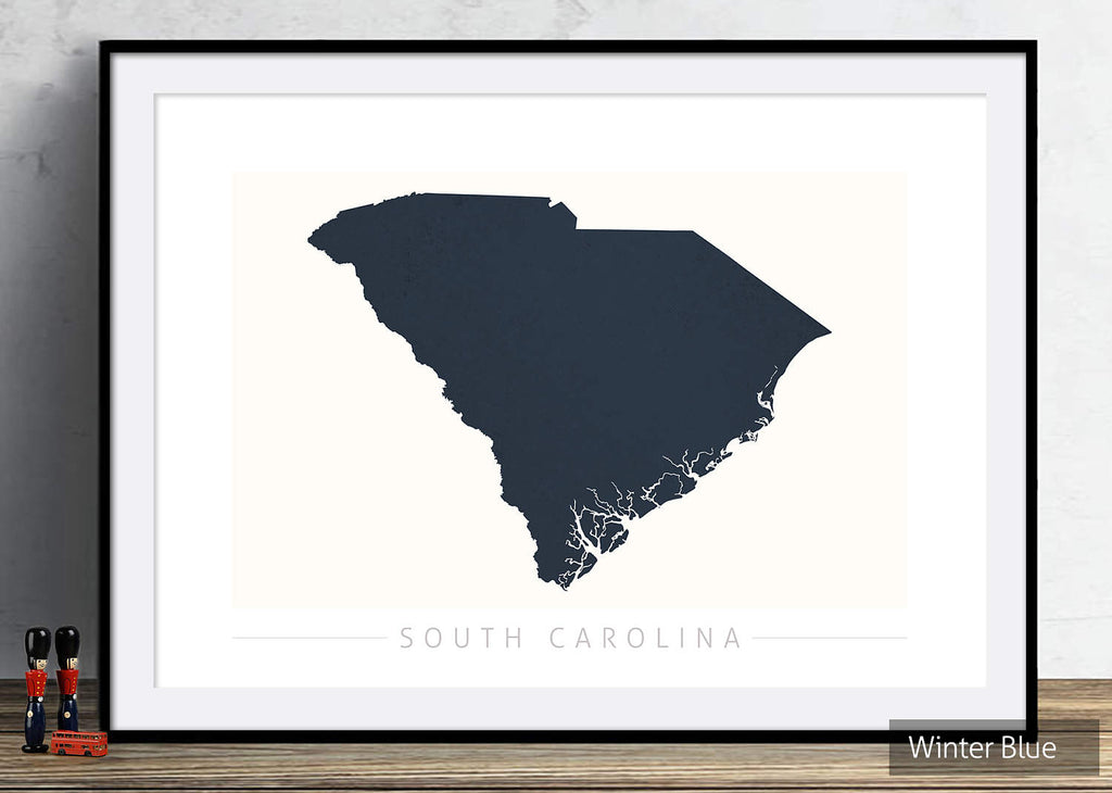 South Carolina Map: State Map of South Carolina - Colour Series Art Print