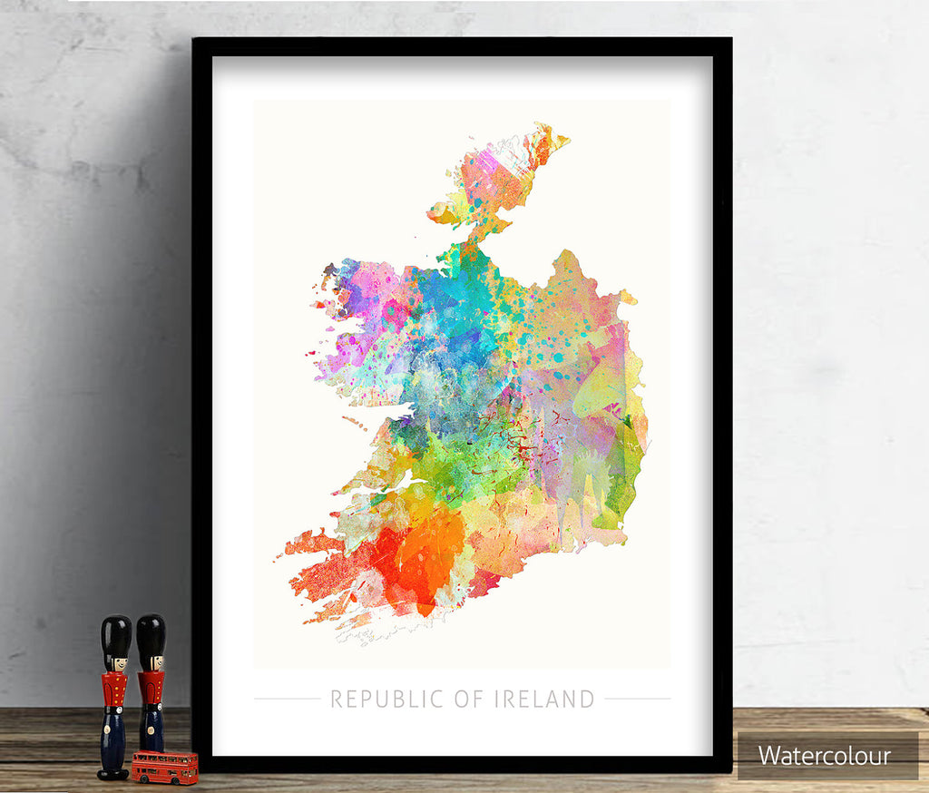 Republic of Ireland Map: Country Map: Sunset Series Art Print