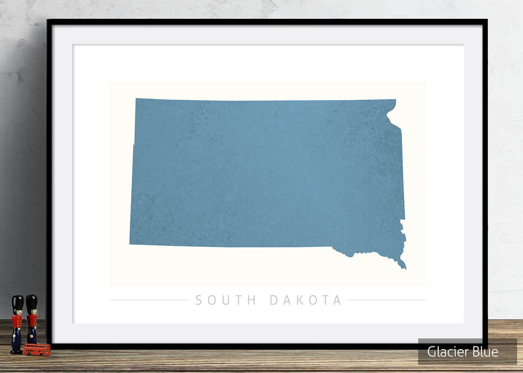 South Dakota Map: State Map of South Dakota - Colour Series Art Print