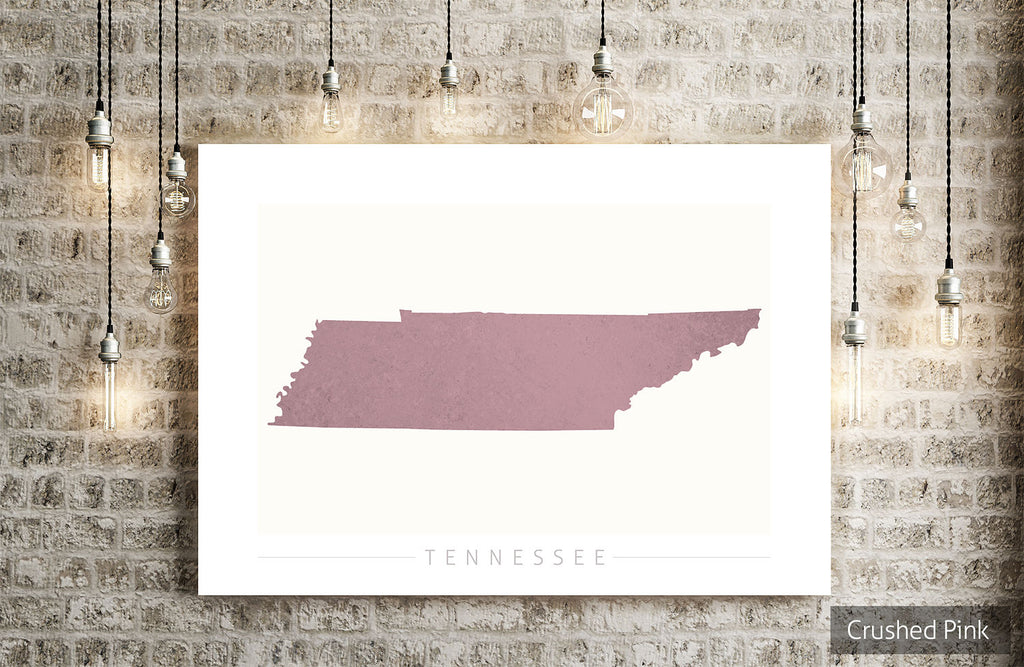 Tennessee Map: State Map of Tennessee - Colour Series Art Print