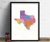 Texas Map: State Map of Texas - Sunset Series Art Print