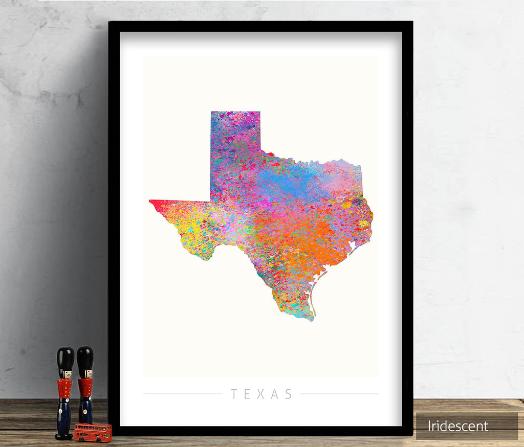 Texas Map: State Map of Texas - Sunset Series Art Print