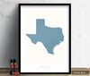 Texas Map: State Map of Texas - Colour Series Art Print