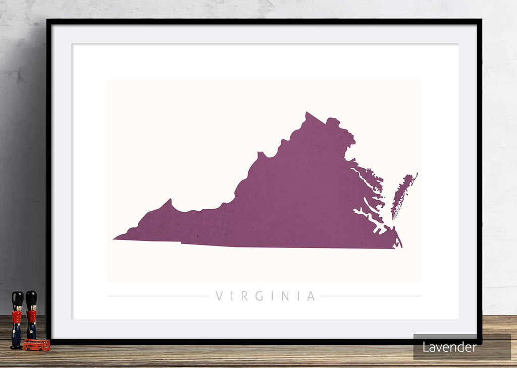 Virginia Map: State Map of Virginia - Colour Series Art Print
