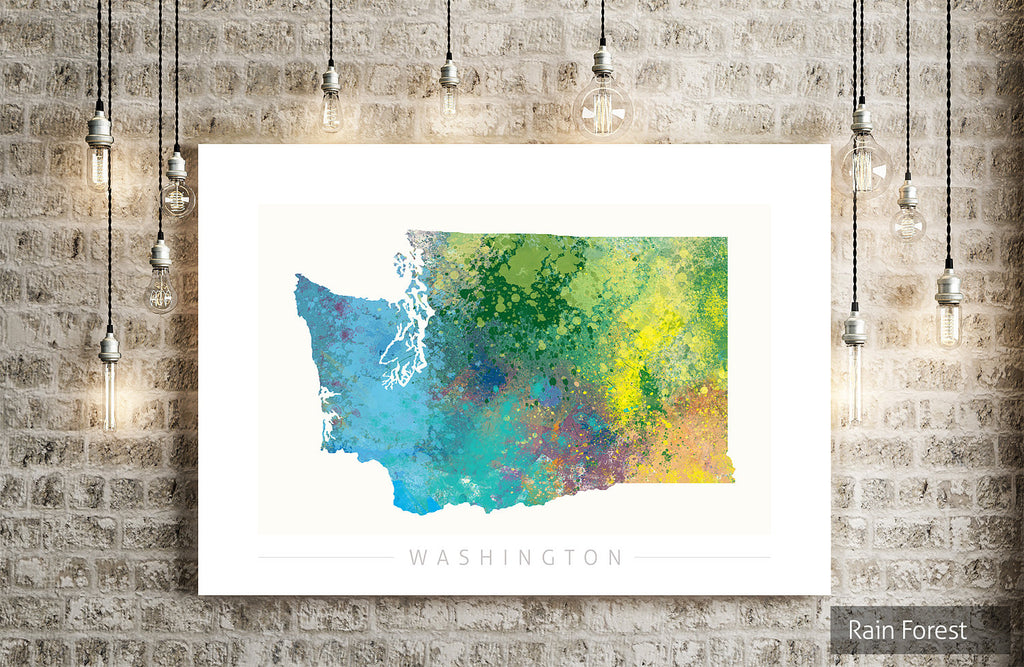 Washington Map: State Map of Washington DC - Nature Series Art Print