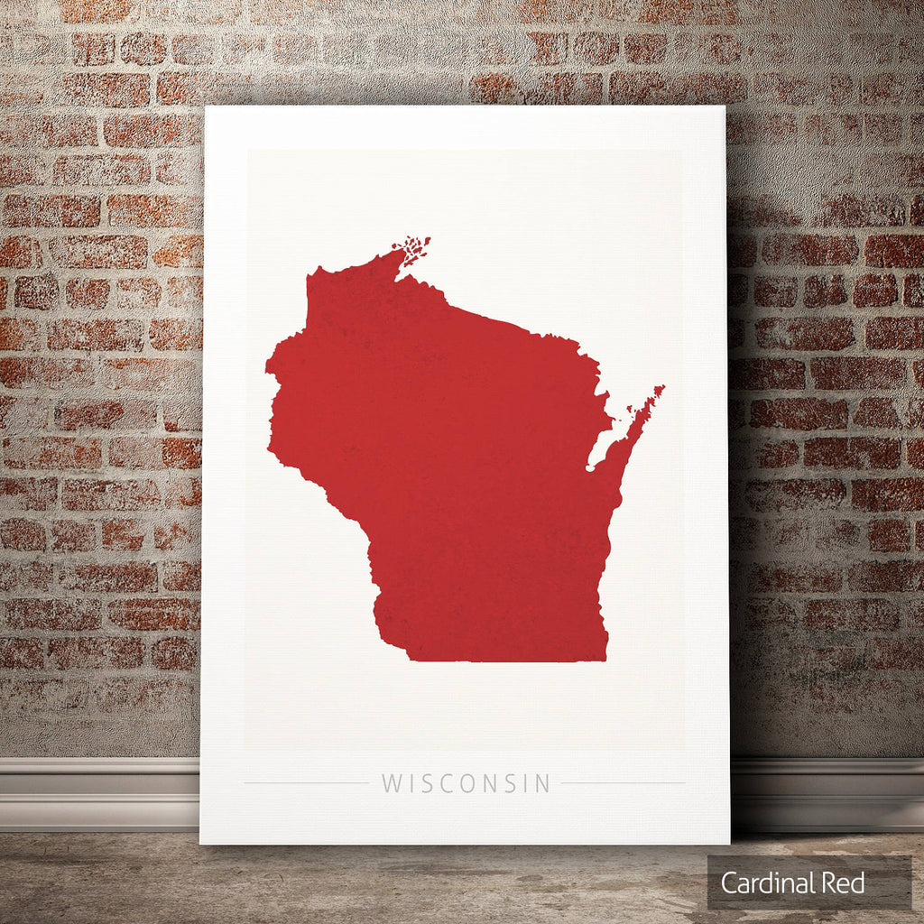 Wisconsin Map: State Map of Wisconsin - Colour Series Art Print
