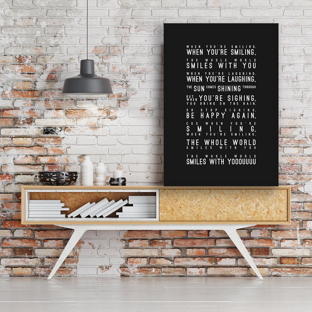 When Your're Smiling, Leicester City Inspired Lyrics Football Anthems Print