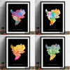 East Midlands Map: County Map of East Midlands - Sunset Series Art Print