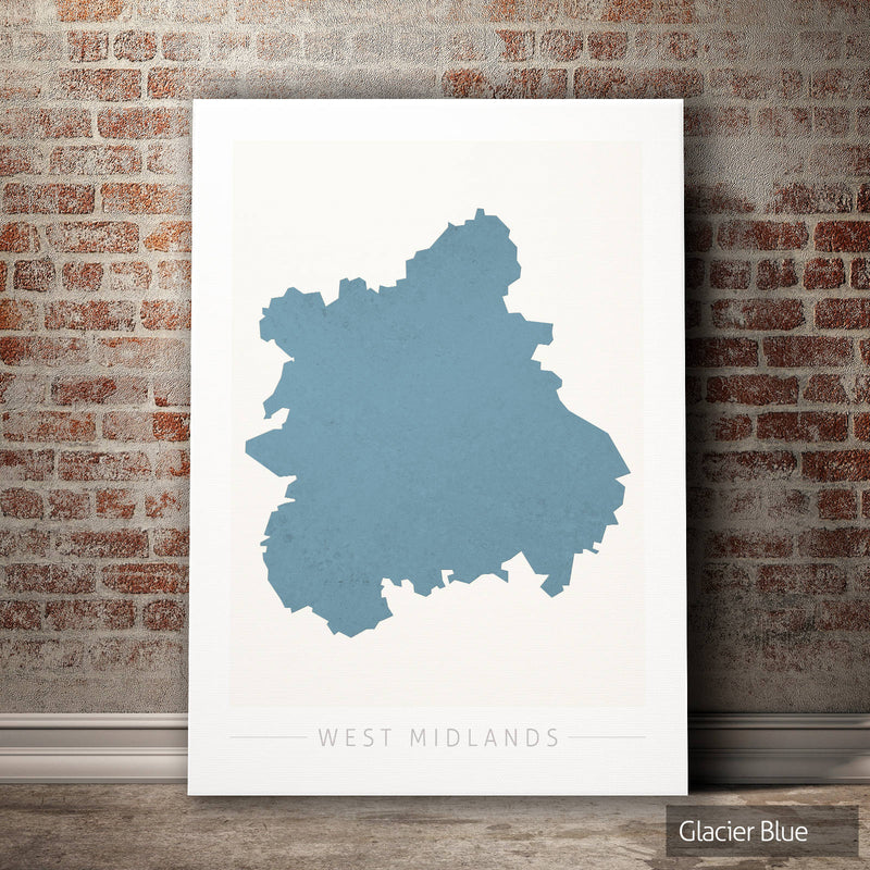 West Midlands Map: County Map of West Midlands, England - Colour Series Art Print